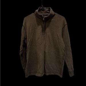 🥮🌺Green Zip Up Sweater with Fuzzy Texture and Relaxed Fit